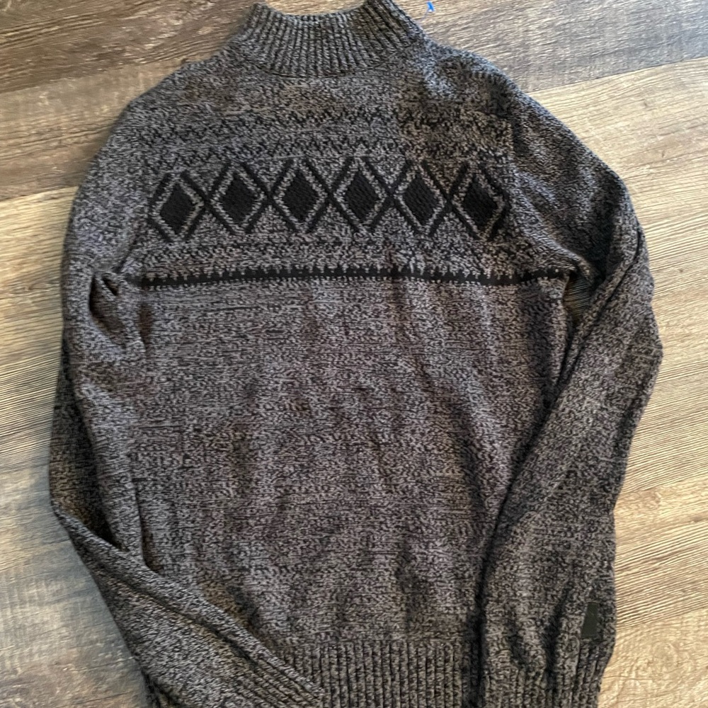 Men's Vintage Guess Gray Patterned Sweater